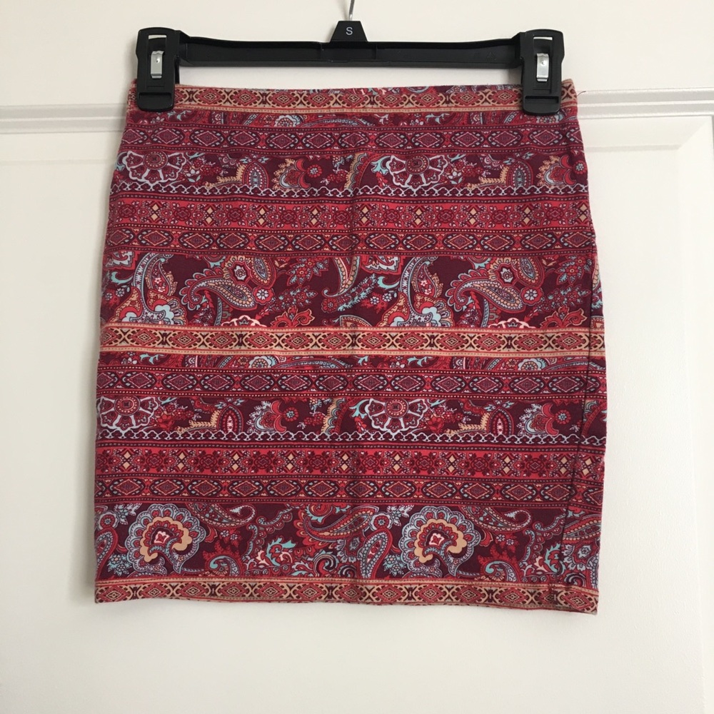 Brightly colored bodycon skirt